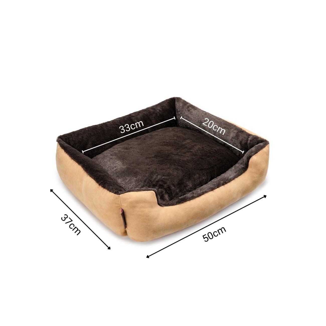 Lionto Hundebett mit Wendekissen braun/ beige S