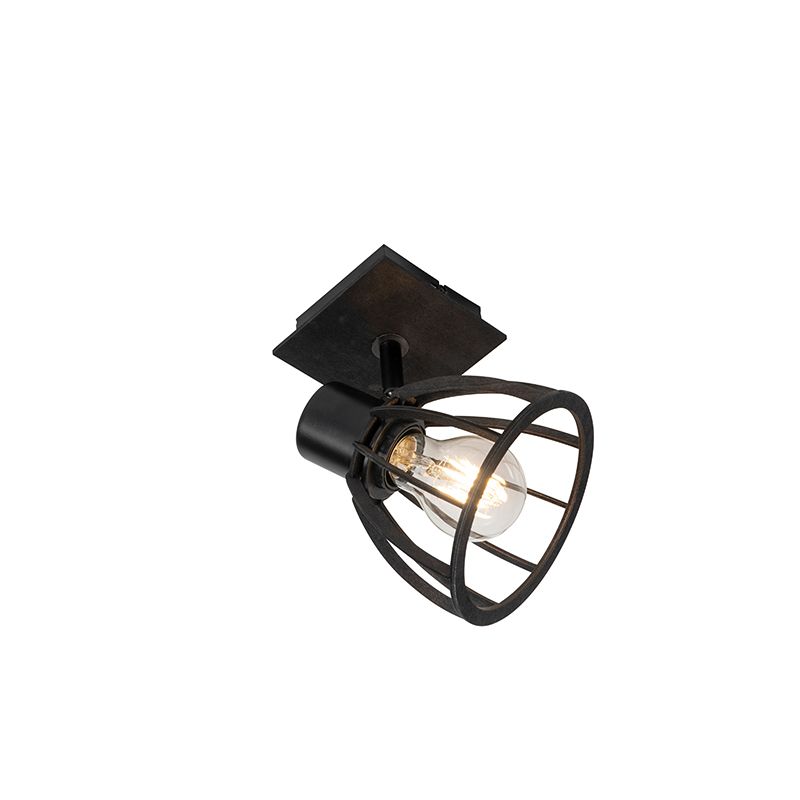 Industriële wandlamp zwart draai- en kantelbaar - Fotu