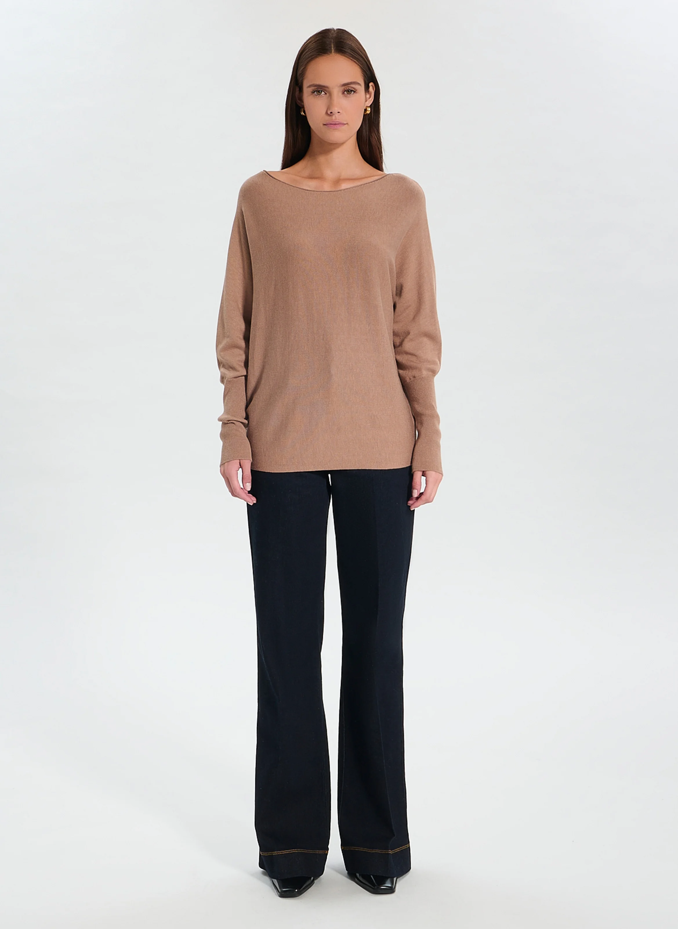 PENSEEBOAT - Pull ample col bateau | Beige