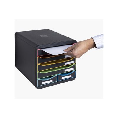 Exacompta Office Big Box - Module de classement 6 tiroirs - noir arlequin