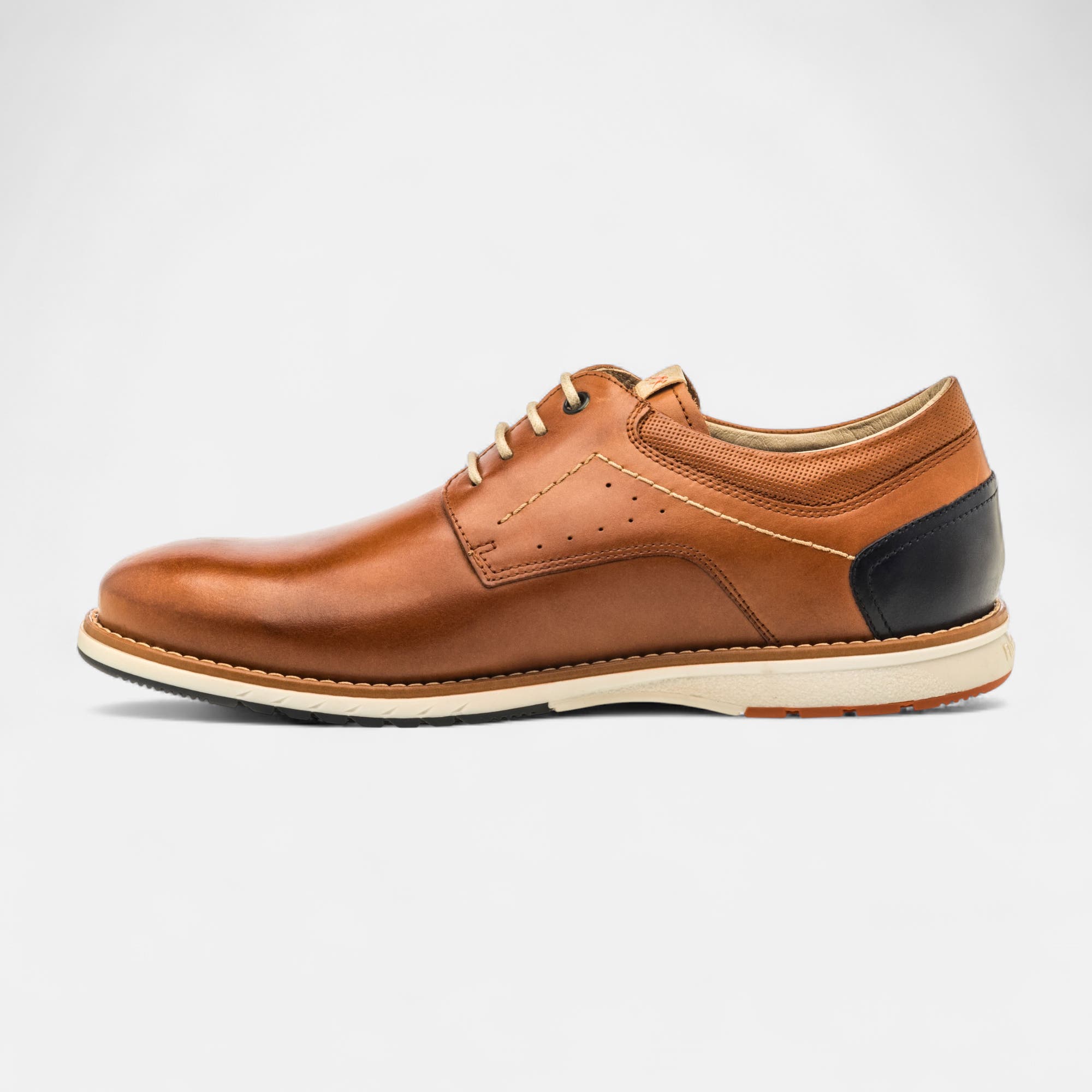 Derbies pieds sensibles Homme en cuir cognac