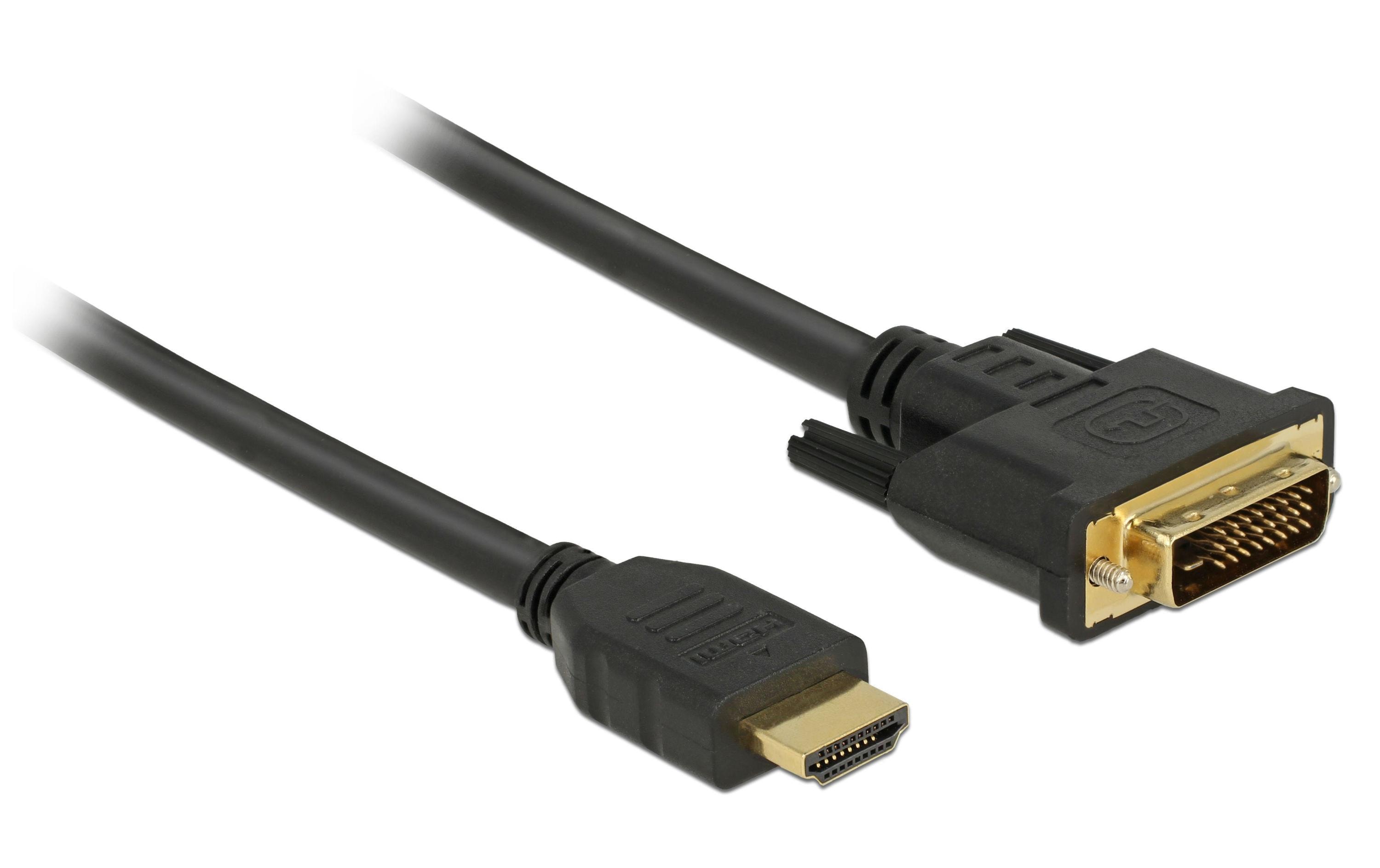 Kabel HDMI – DVI, 1 m, bidirektionalDelock HDMI zu DVI 24+1 Kabel bidirektional 1 m