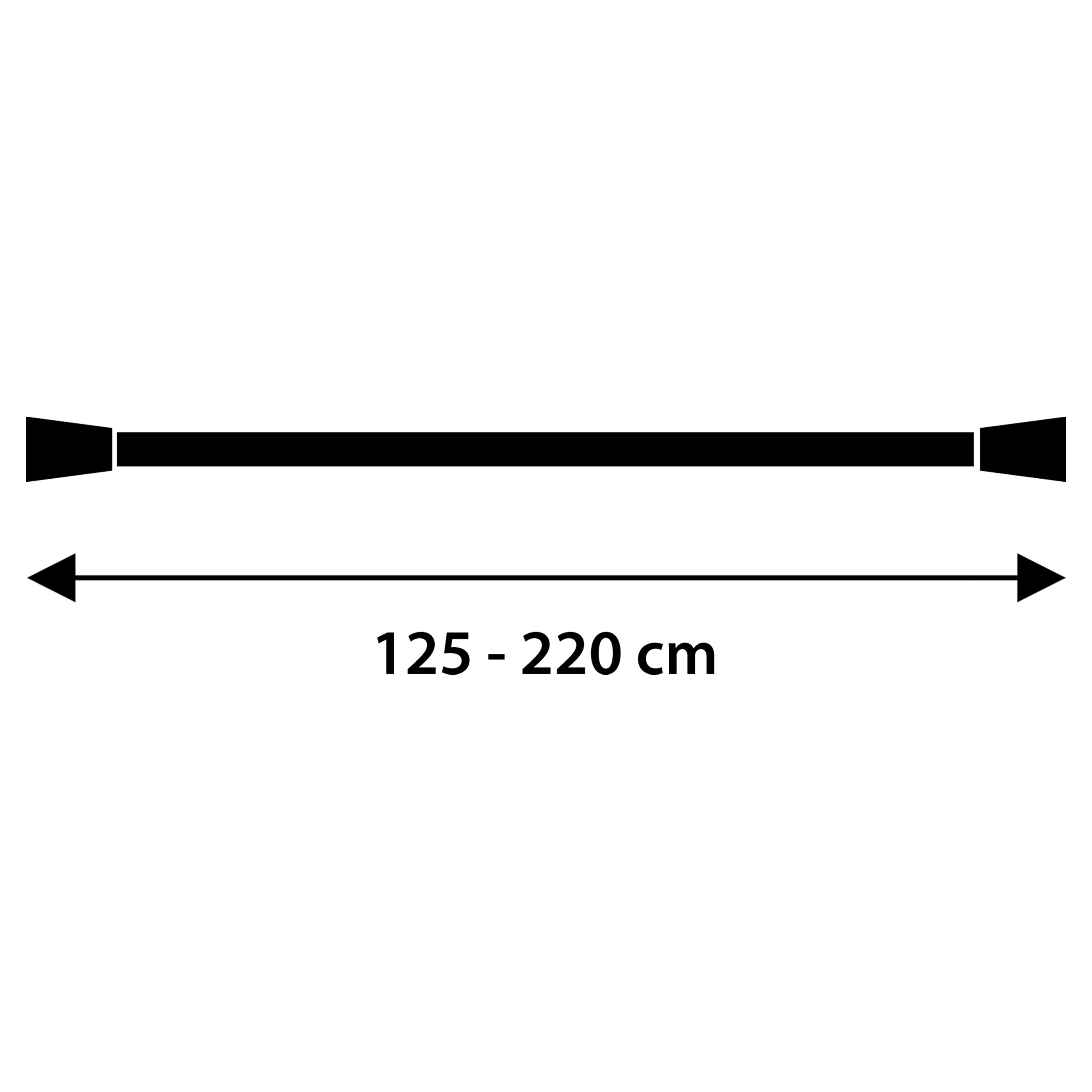 Differnz Round douchegordijnstang om vast te klemmen 125-220cm chroom