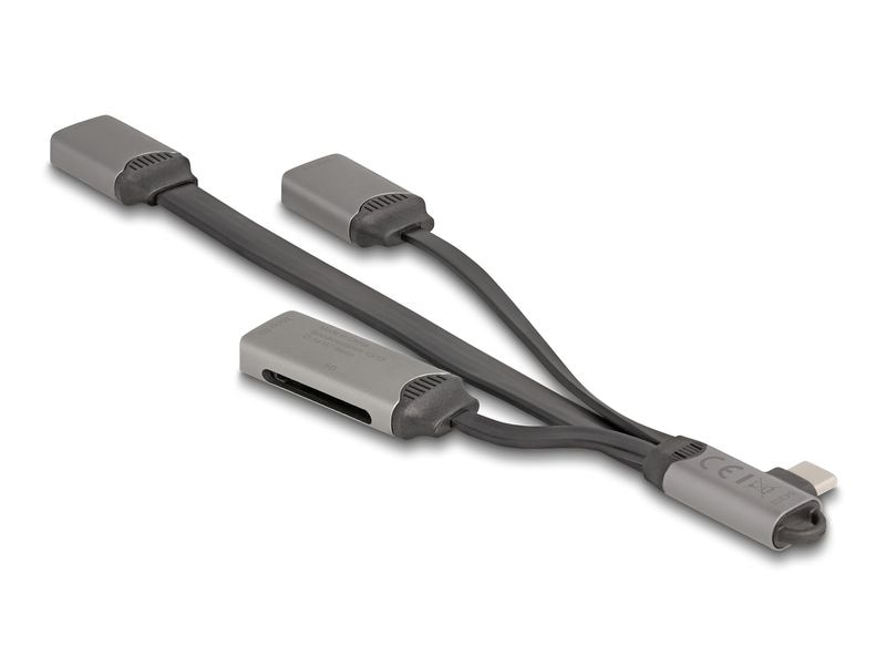 Delock USB Hub 5 Gbps 2-Port USB-Hub mit SD- und Micro-SD-Kartenleser