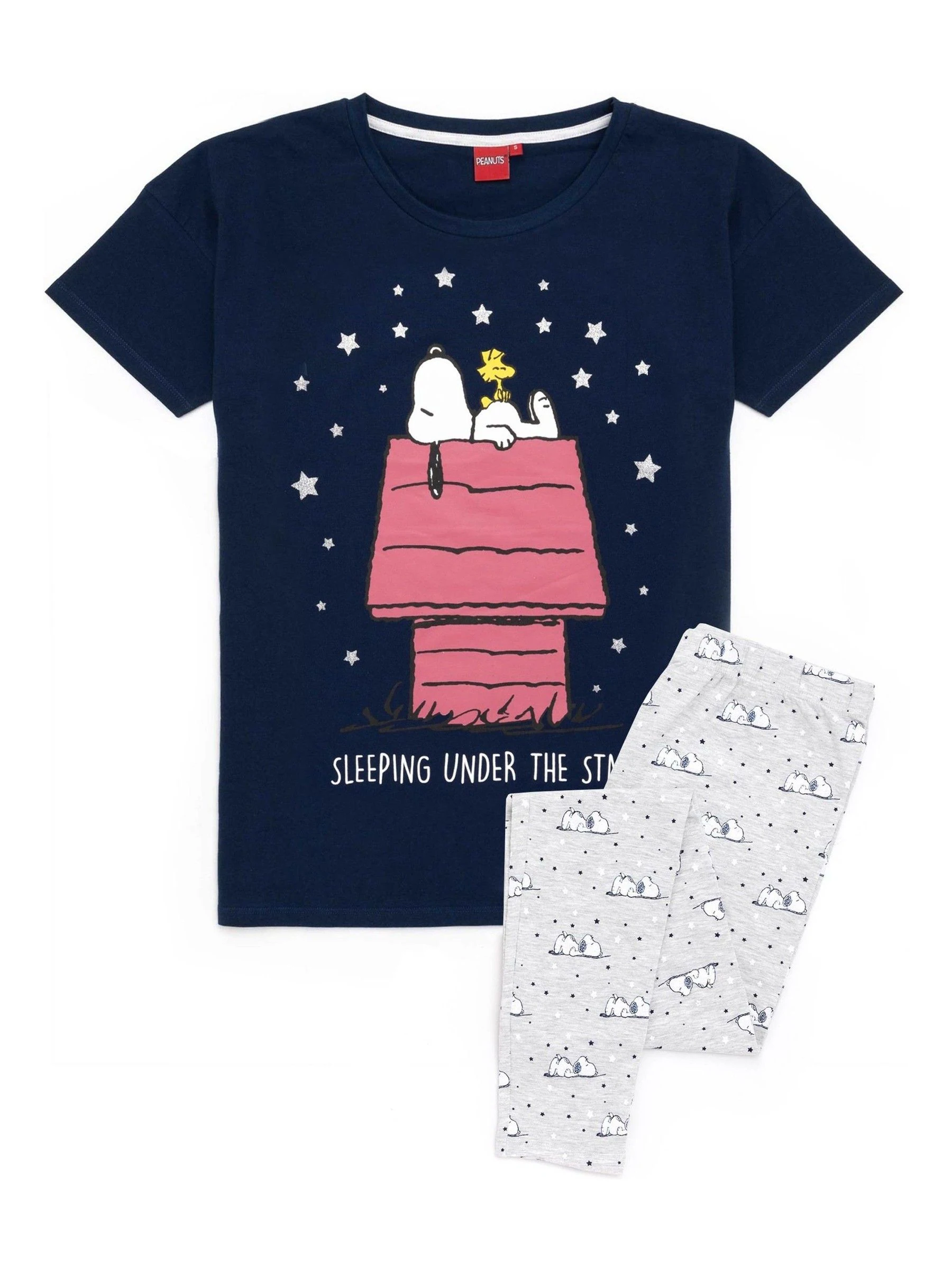 Blauwe Snoopy - Vanilla Underground Snoopy Korte Broek Pyjama's Set