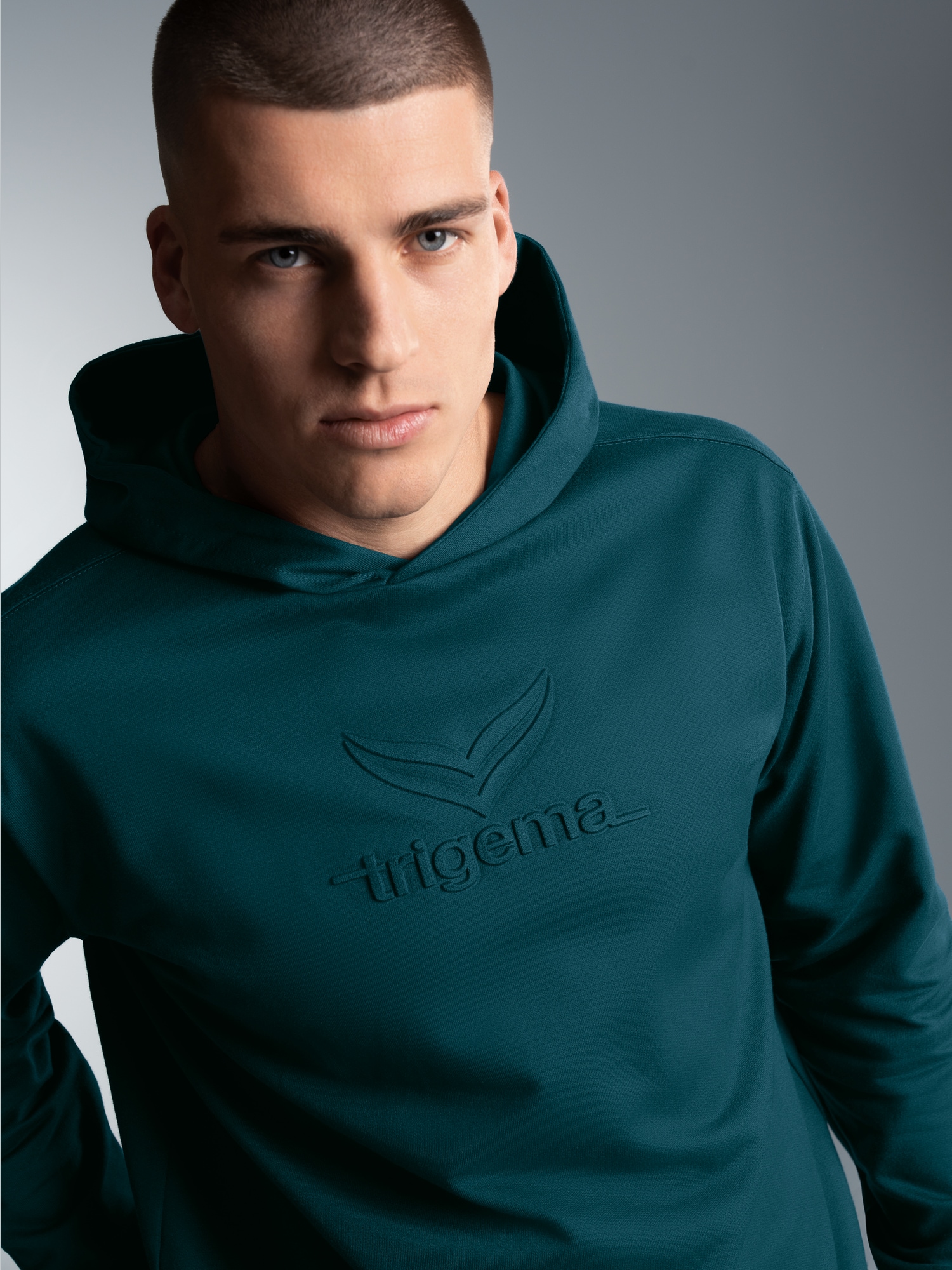 Kapuzenpullover mit großem 3D-Motiv Saphir