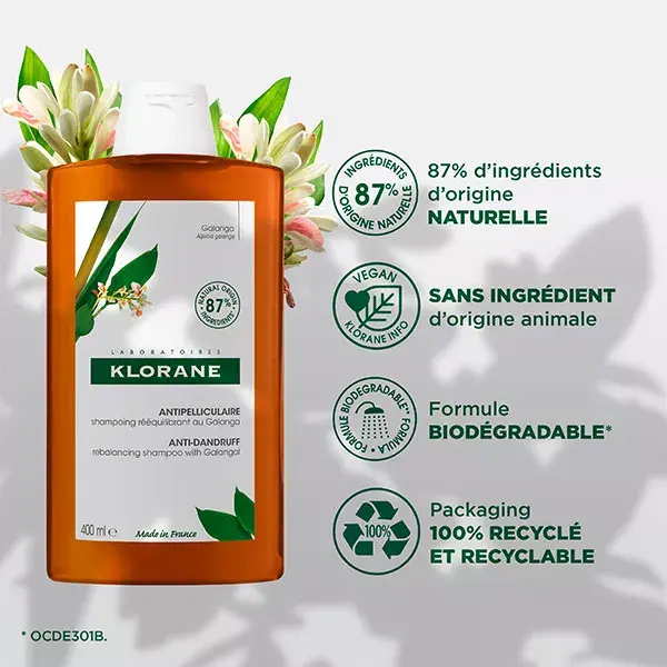 Klorane Galanga Shampoo Reequilibrante Anticaspa 400ml