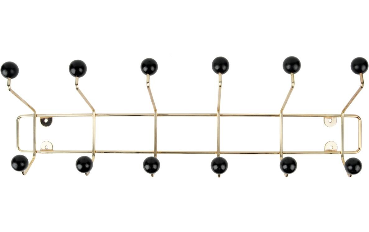 Wandgarderobe Saturnus 12 Haken, Schwarz/GoldKleiderständer aus Metall