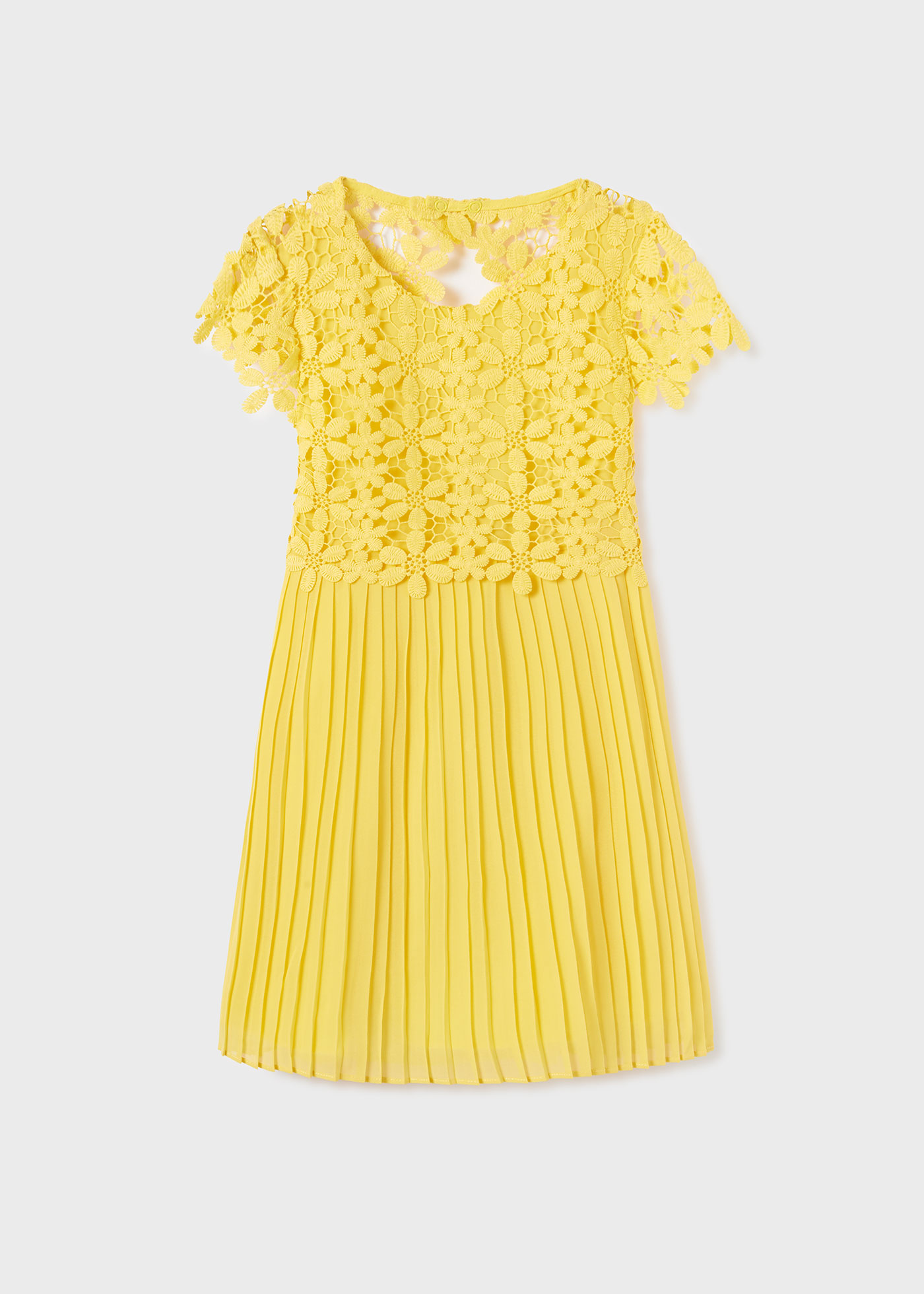 Vestido de guipure combinado para menina