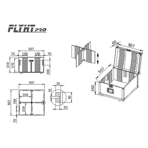 Flyht Pro Case for 4x LED Par 56 short