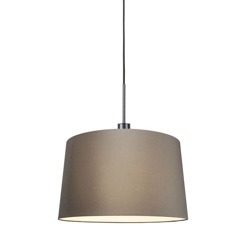 Moderne hanglamp zwart met kap 45 cm taupe - Combi 1
