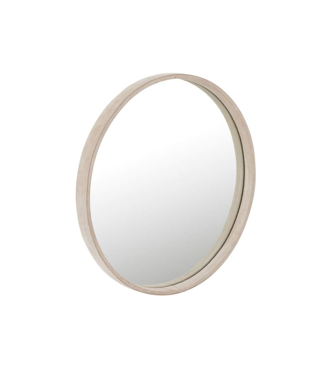 Paris Prix - Miroir Mural Design En Cuir tortu 40cm Beige