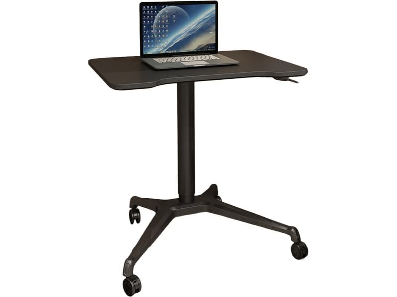 Actiforce BringAlong Stehtisch schwarz 80 x 60 cm Höhenverstellbarer Tisch mit Gasfeder Mechanismus