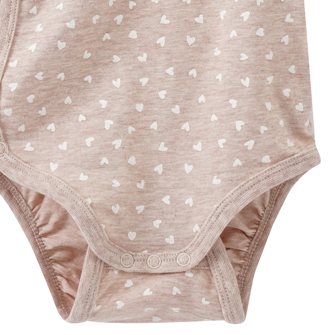 Topomini Newborn Wickelbody mit Herzchen allover beige