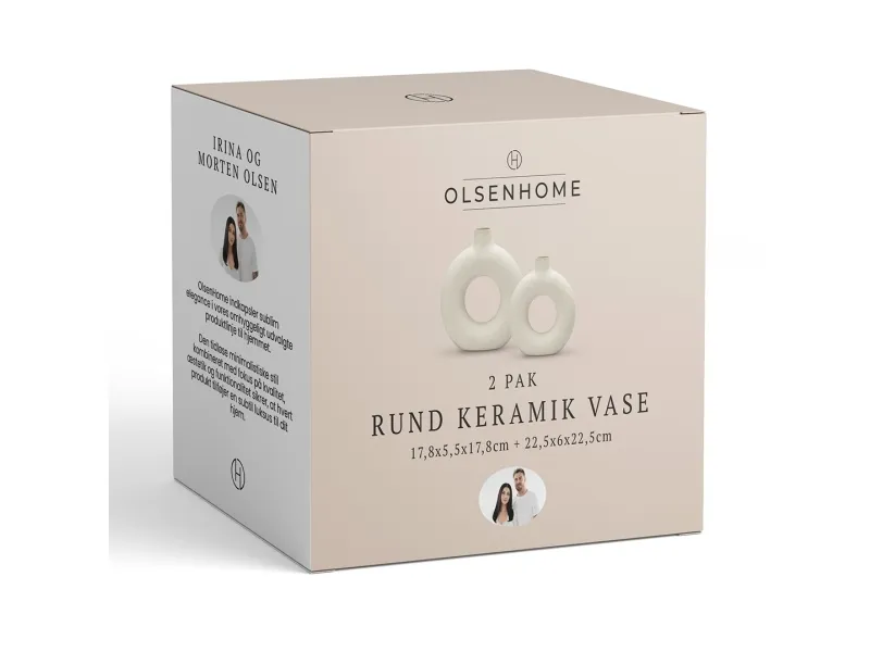 OlsenHome - Rund keramikvase - 2 stk