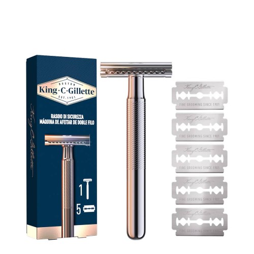 King C. Gillette Máquina Duplo Gume   Carregador 5 unidades
