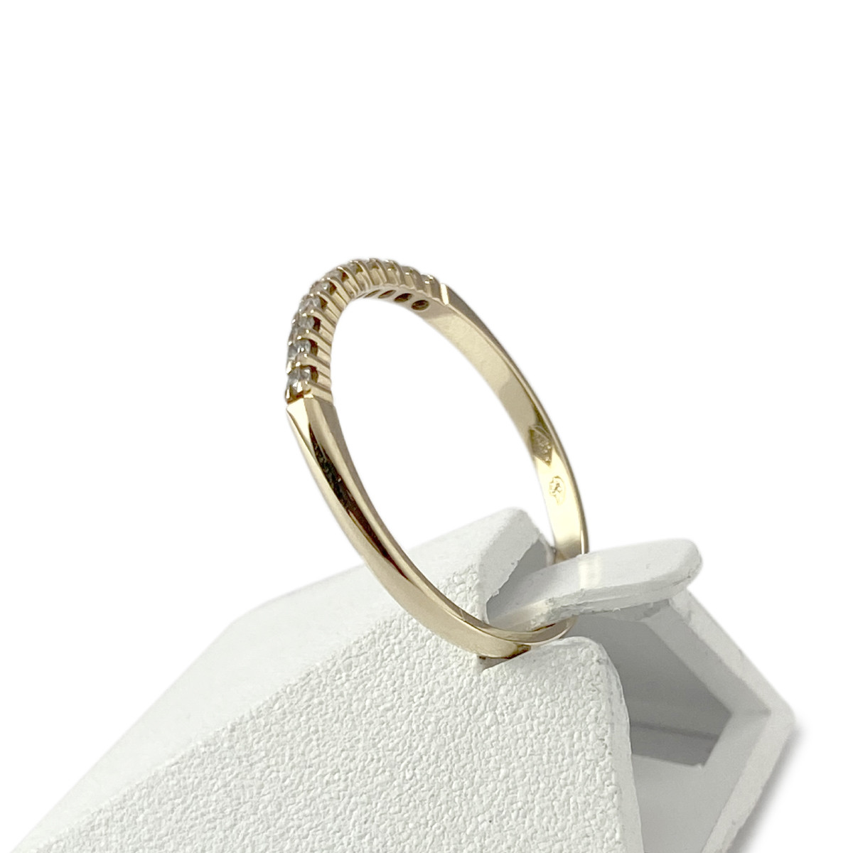 Bague d'occasion or 750 jaune demi-tour diamants