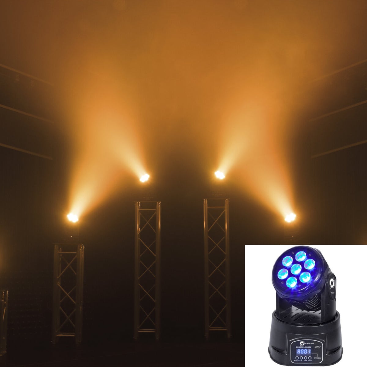N-Gear MOVE WASH LIGHT 7 LED moving head