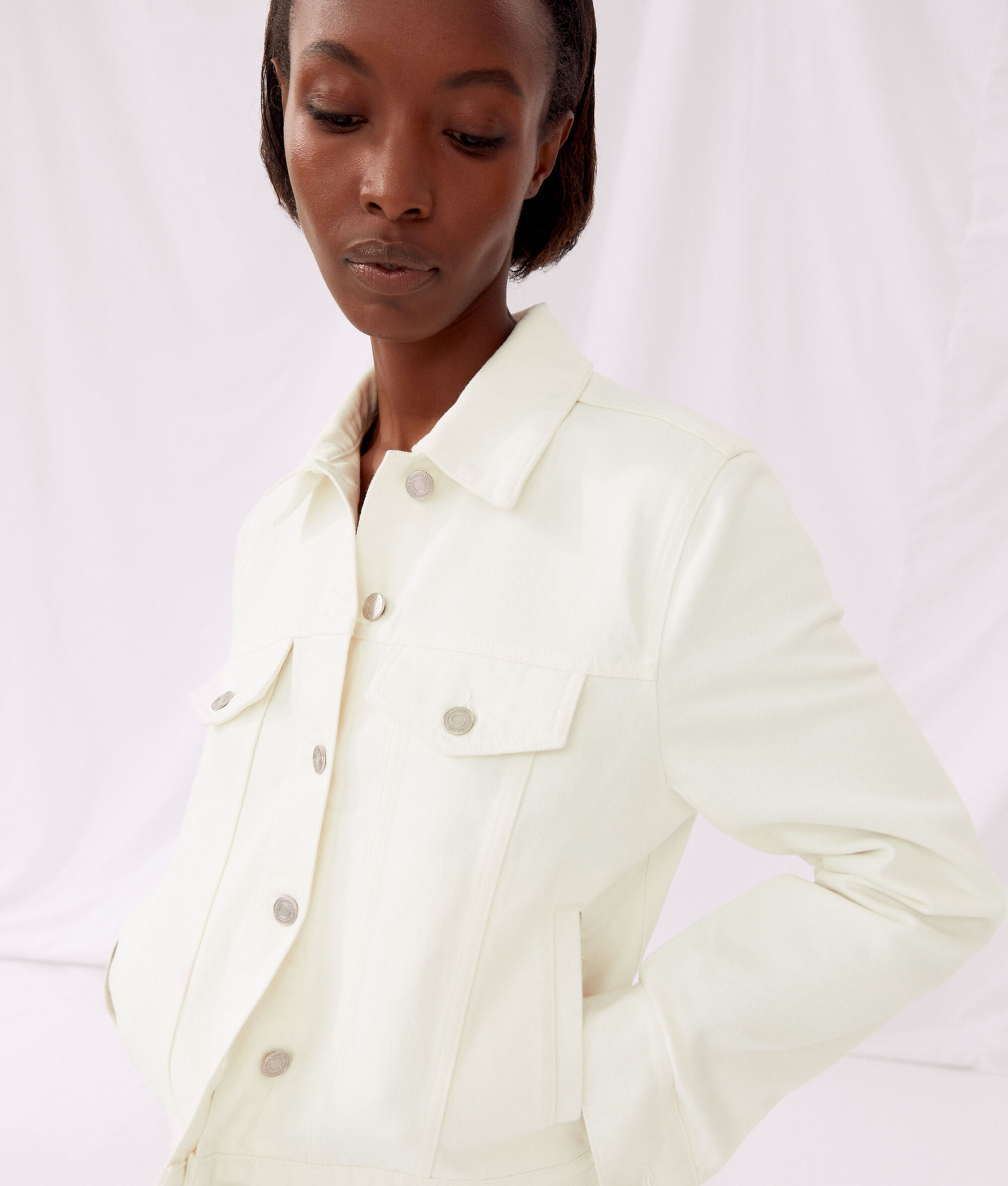 VESTE EN JEAN BLANC KARL X AMBER VALLETTA