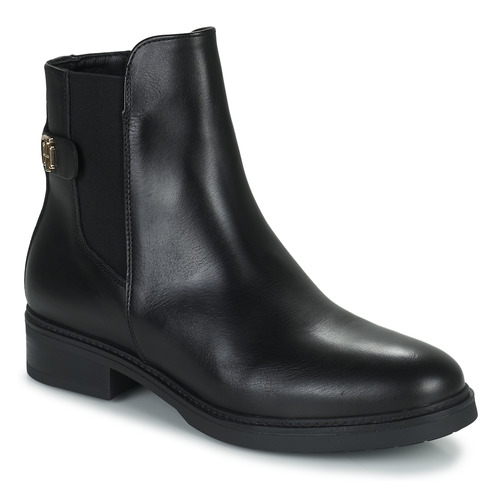 Tommy Hilfiger - Coin Leather Flat Boot - Noir