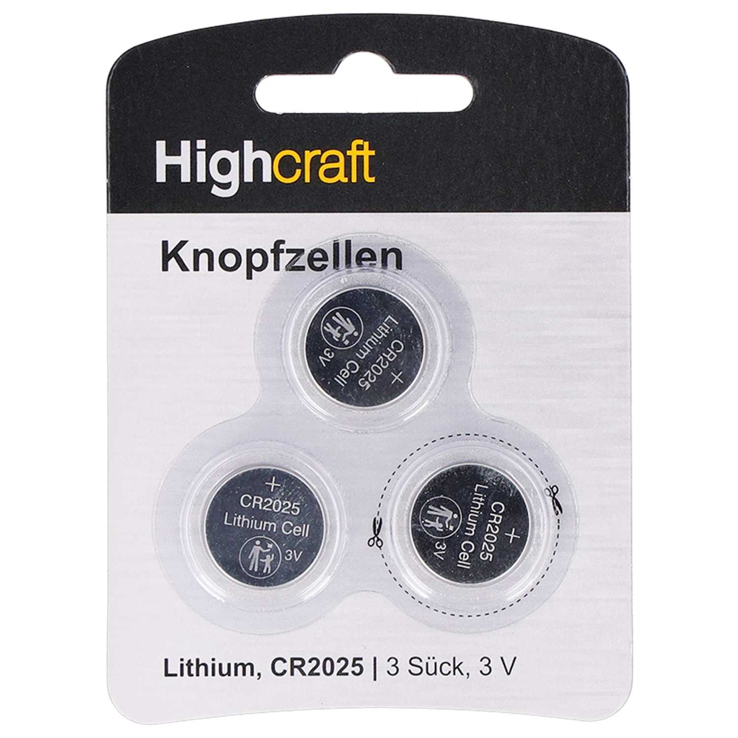 Highcraft Batterie Lithium CR2025 3er