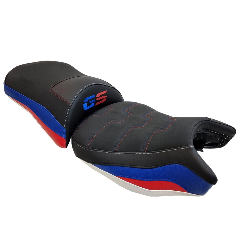 Bagster - Selle Ready Luxe série spéciale BMW R1200 GS (2013-2020) Noir / Rouge / Bleu / Blanc