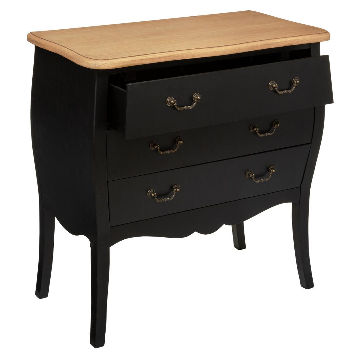 COMMODE 3 TIROIRS NOIR CHRYSA