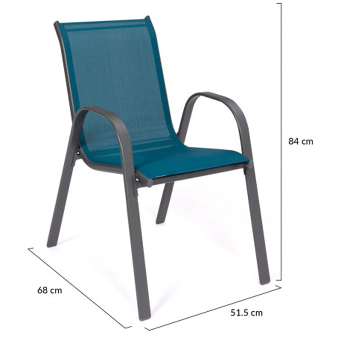 Pratik Garden 4 Chaises de jardin multicolores -51.5x68x84 cm