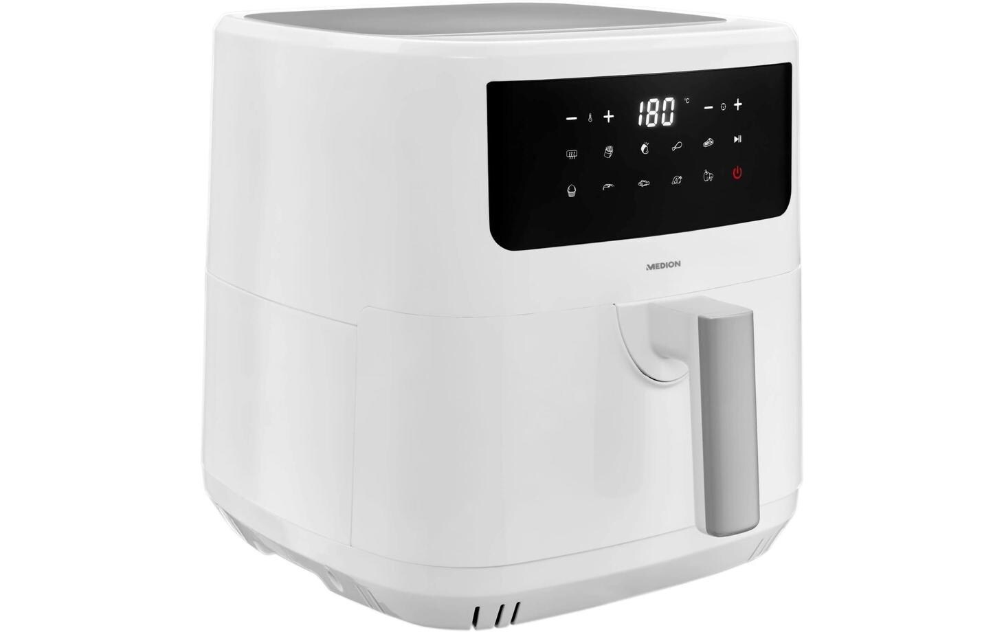 Heissluft-Fritteuse MD 11750 7.2 l, WeissFritteuse mit hochwertiger Corflon-Ultra-Antihaftbeschichtung