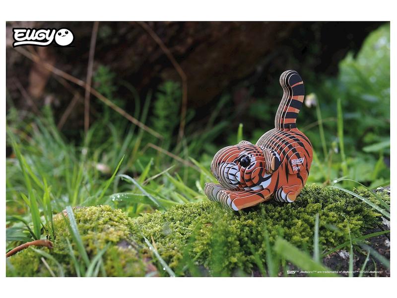 Eugy Bastelset 3D Tiger Einzigartige und nachhaltige Mini-Tierfigur