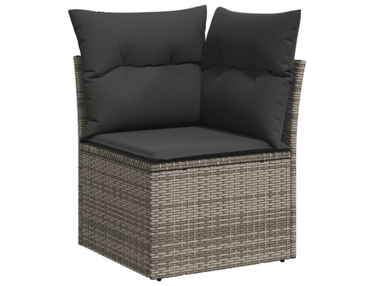 VIDAXL - Salon extérieur Salon de jardin avec coussins 7 pcs gris résine tressée