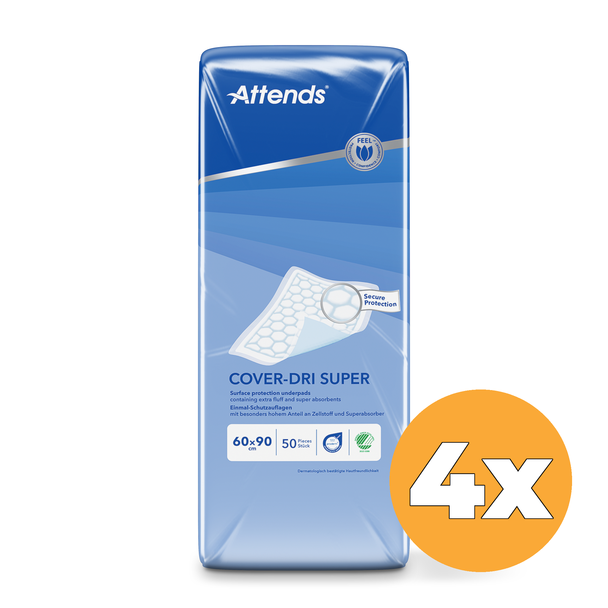 4x Attends Cover Dri+ 60 X 90 (50 stuks)