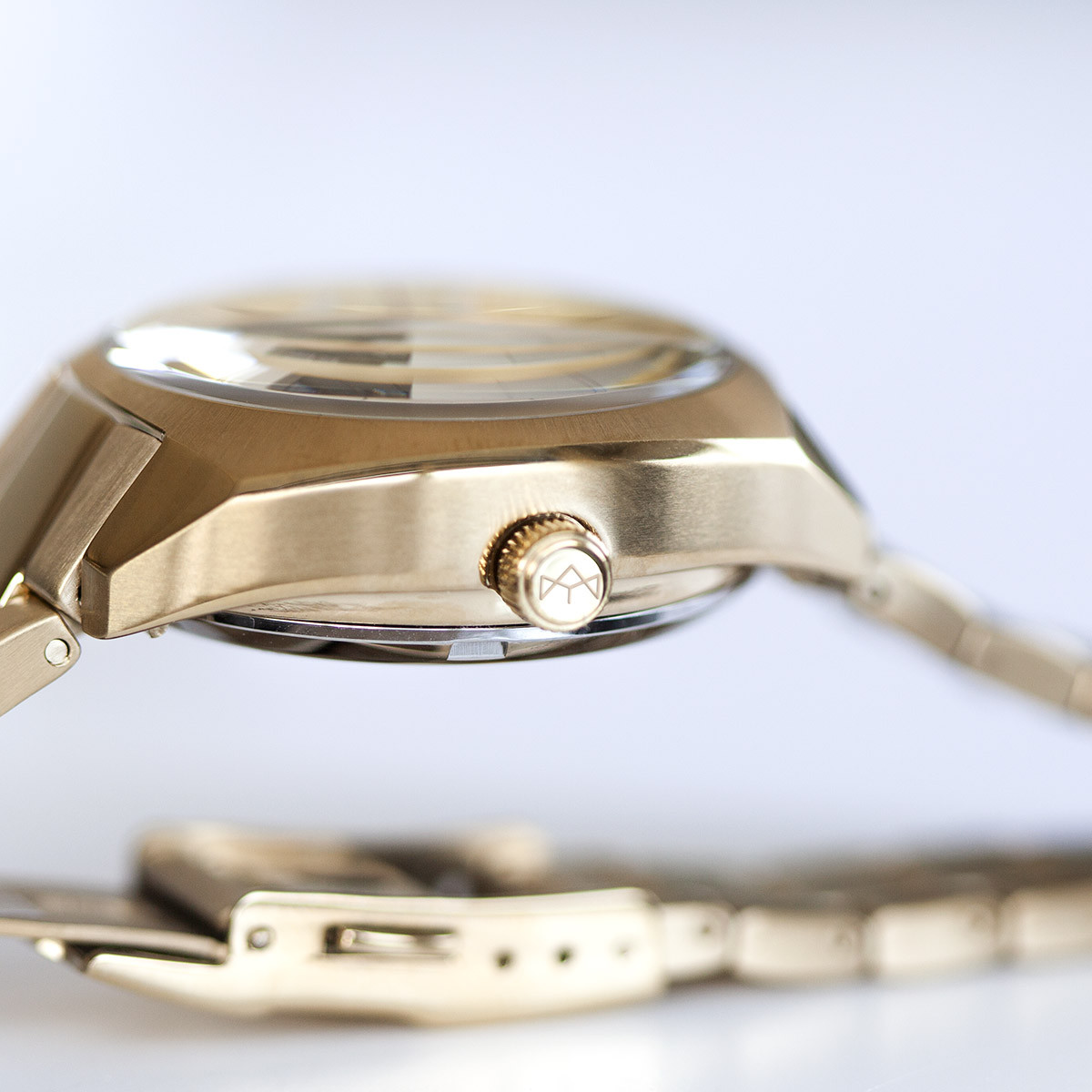 Montre mixte automatique acier doré bracelet acier doré