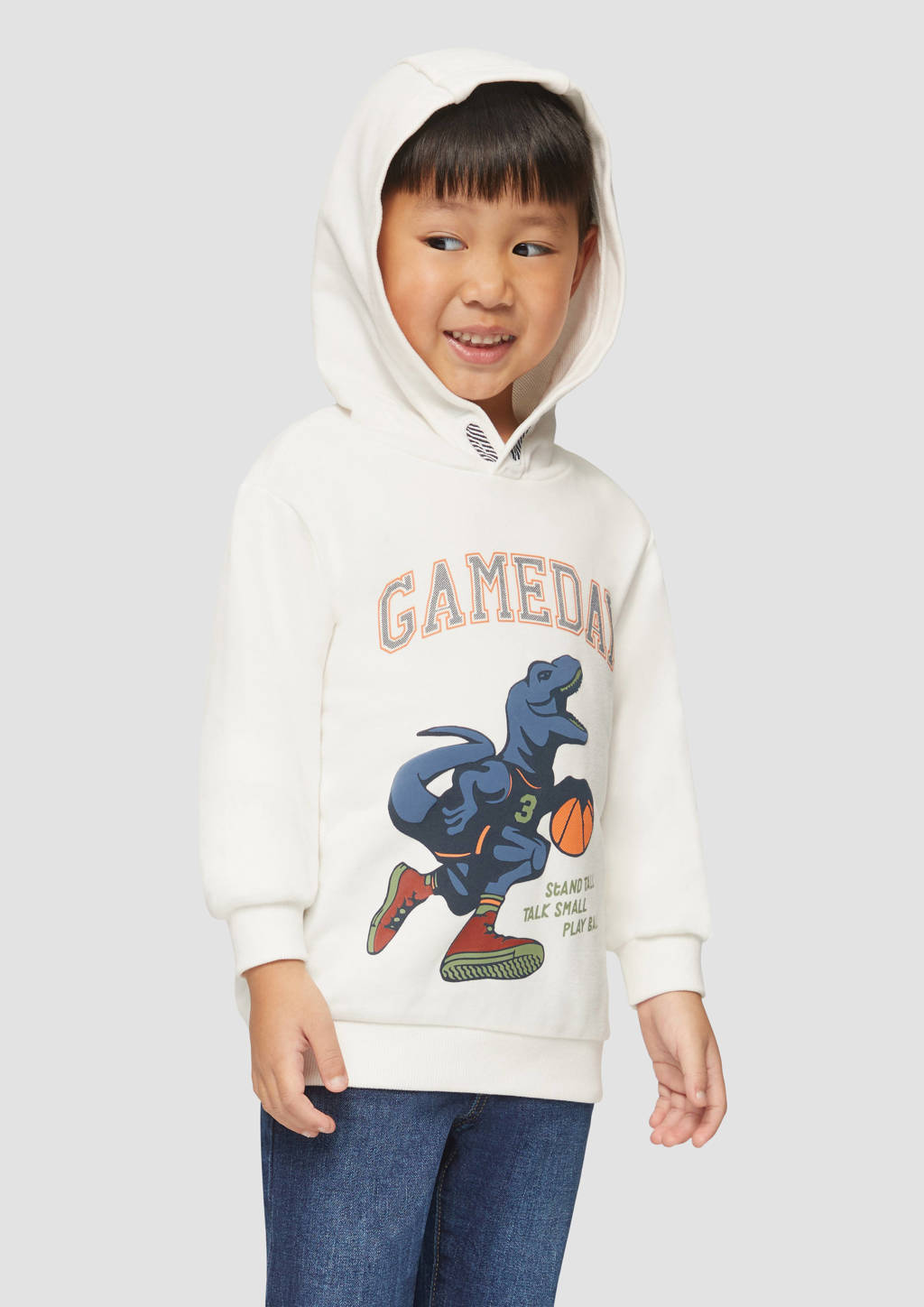 s.Oliver hoodie met printopdruk wit