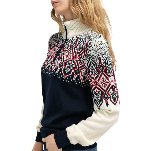 Pull DALE OF NORWAY WINTERLAND SWEATER W NAVY OFFWHITE RASPBERRY