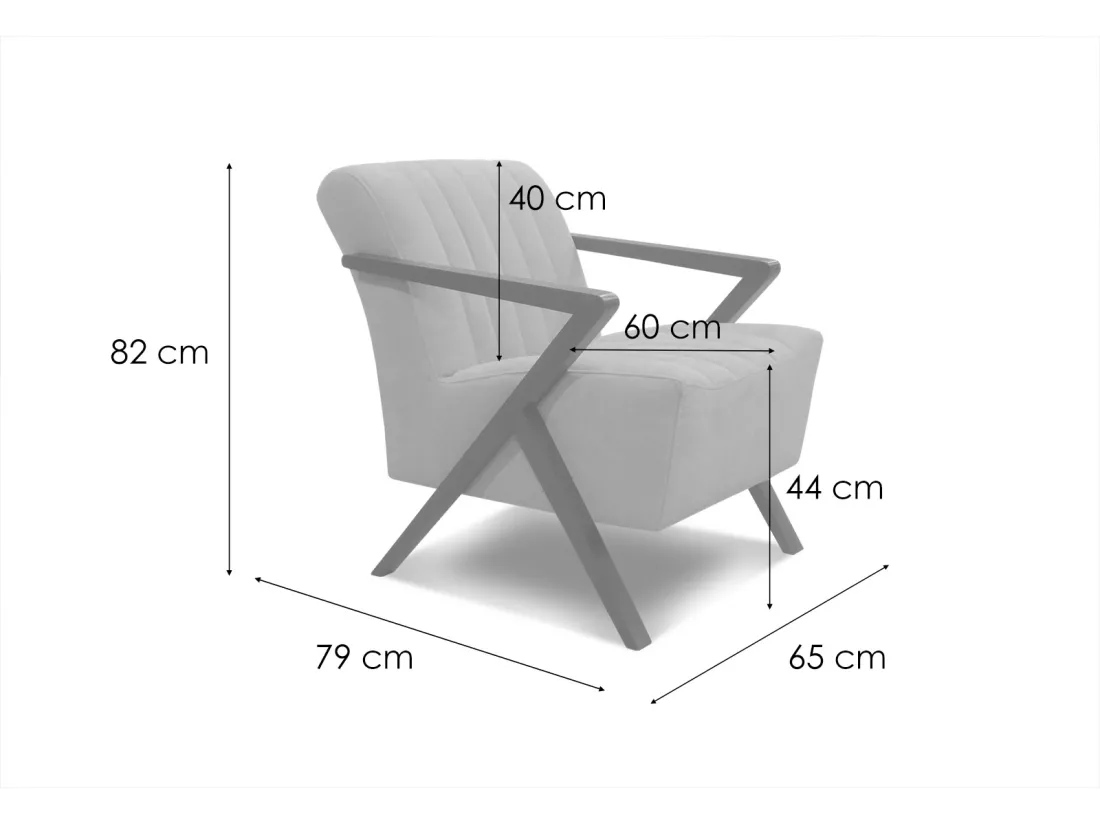 Fauteuil fixe Lebron, tissu écru