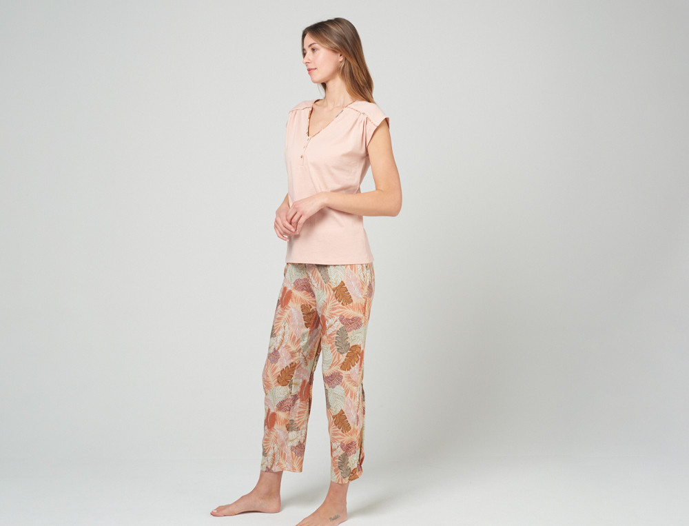 Pyjama court femme-Paradis tropical