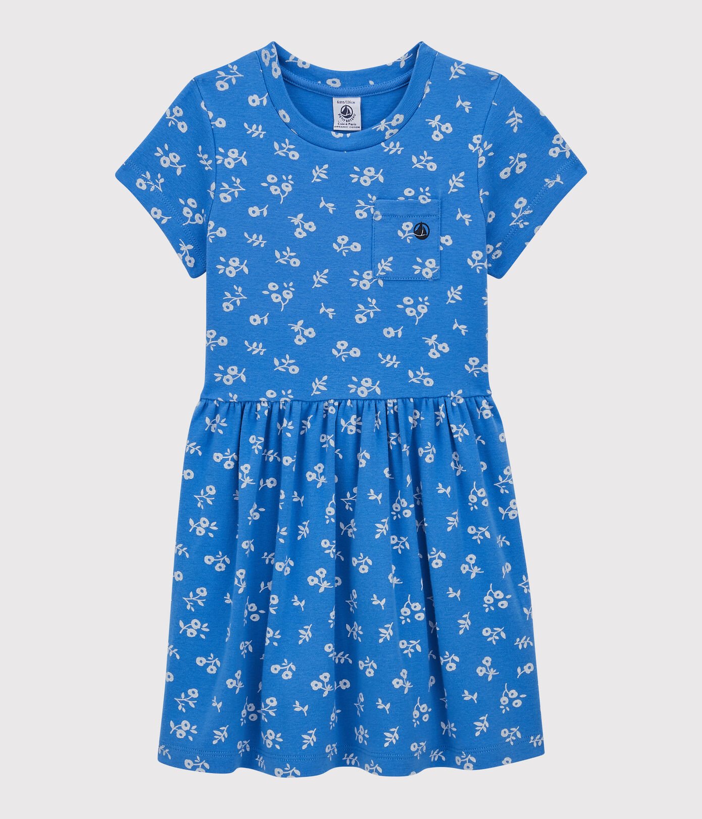 Robe manches courtes en coton enfant fille