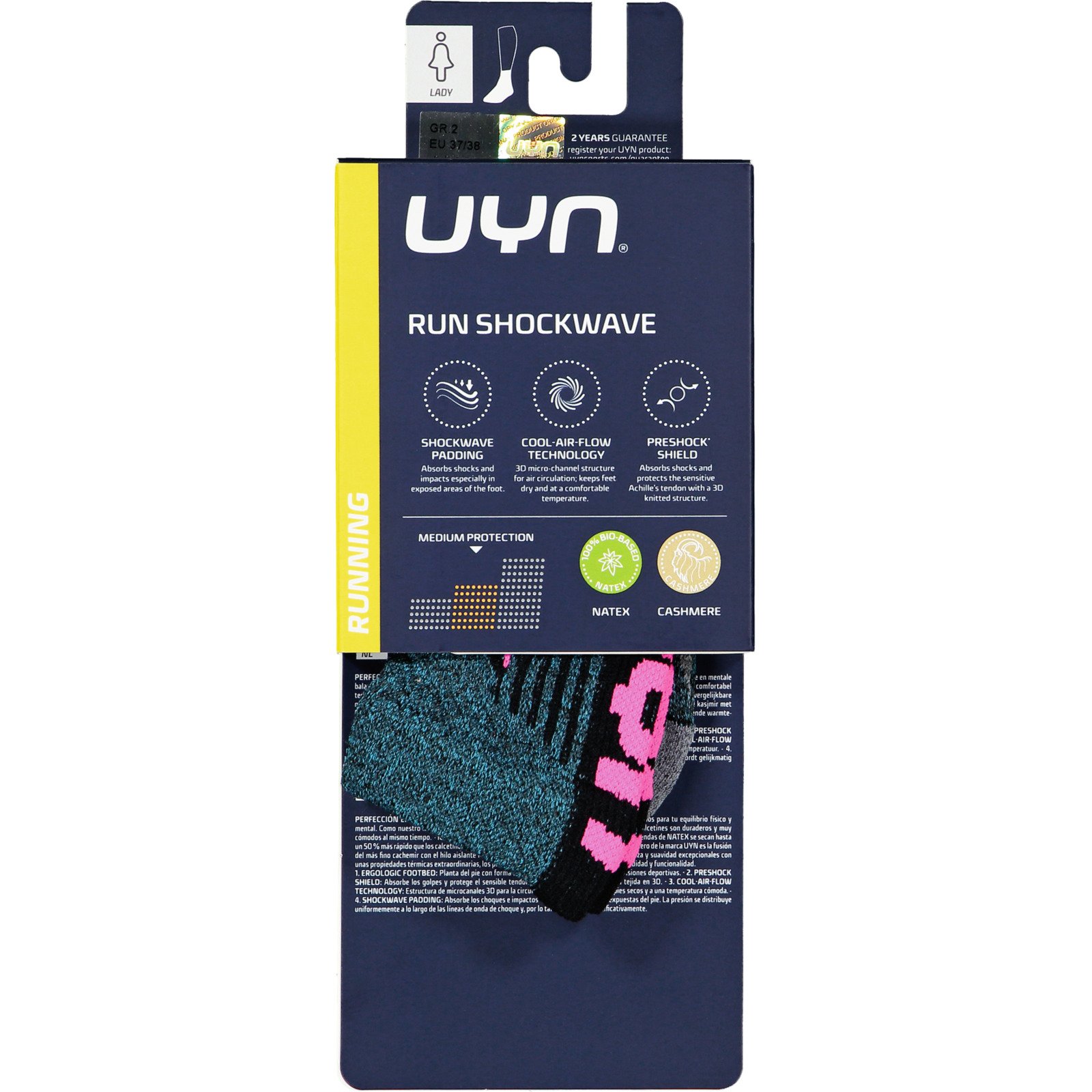 UYN Damen-Socken Run Shockwave 37-38