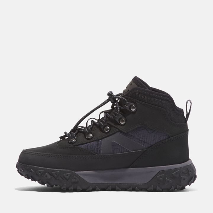 Tênis GreenStride Motion 6 com TimberDry para crianças na cor preta.