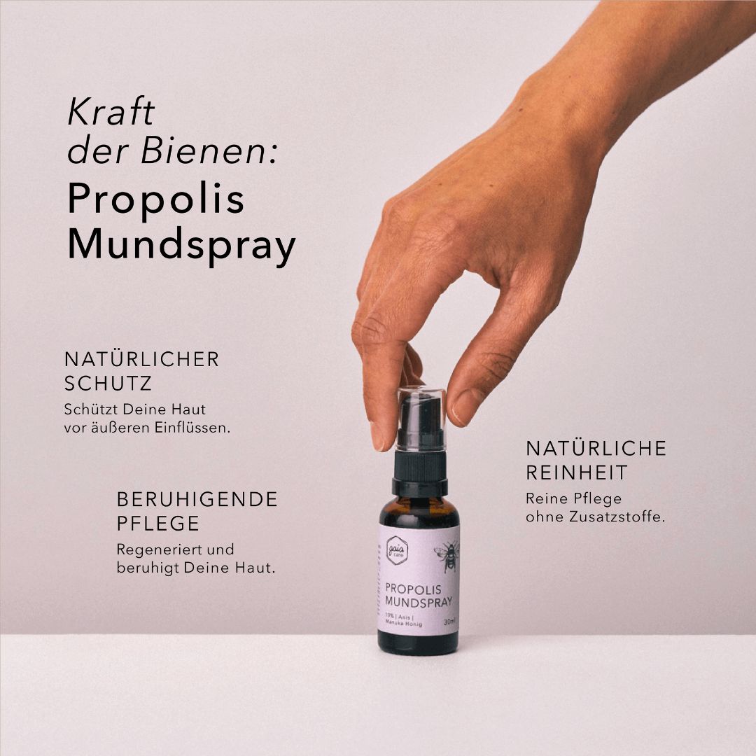 gaia care Mundspray mit Propolis, Anis & Manuka Honig