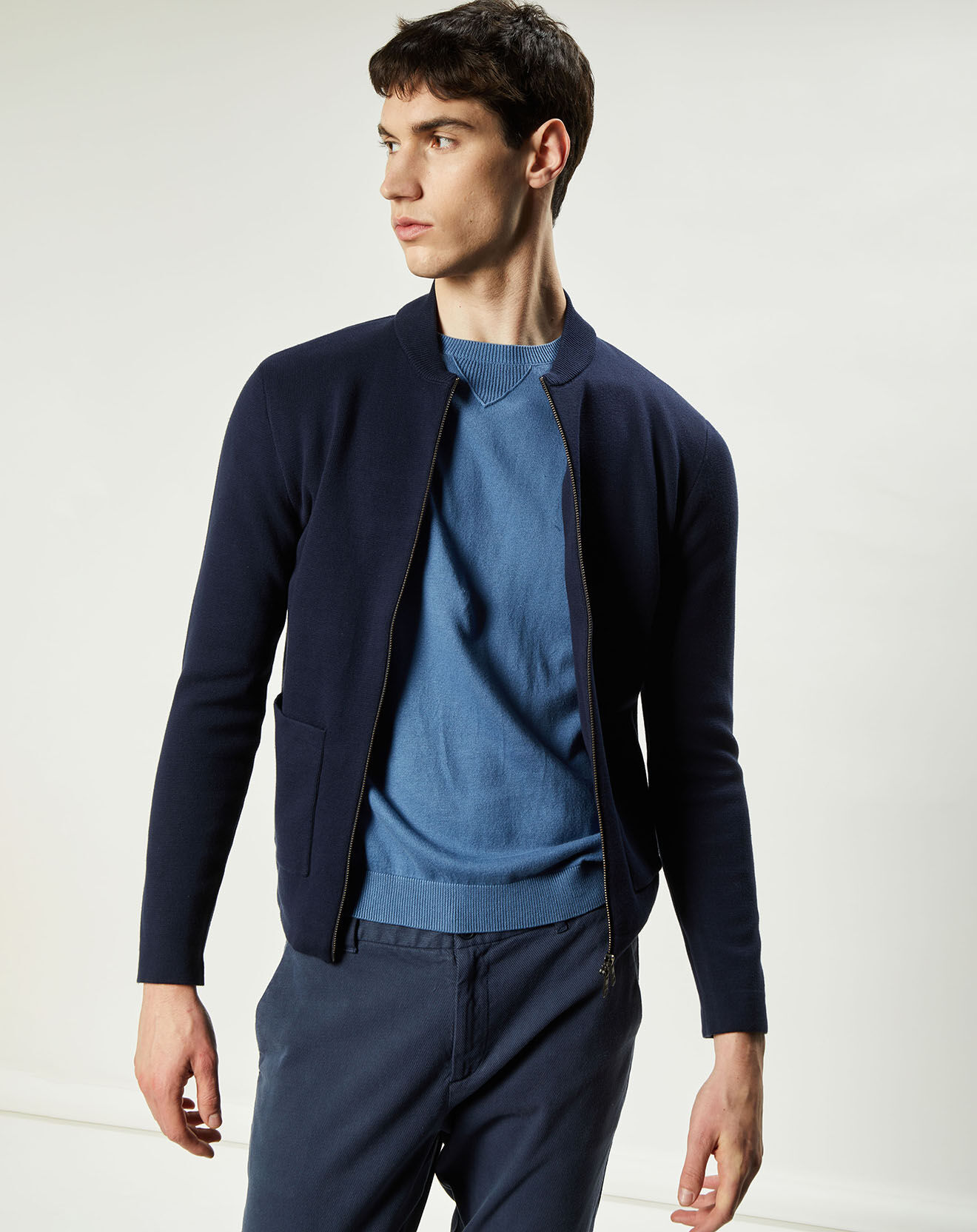 Harris Wilson Bombers en maille Gaelos marine