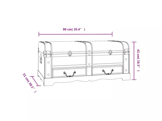 Coffre de rangement en bois Large Noir
