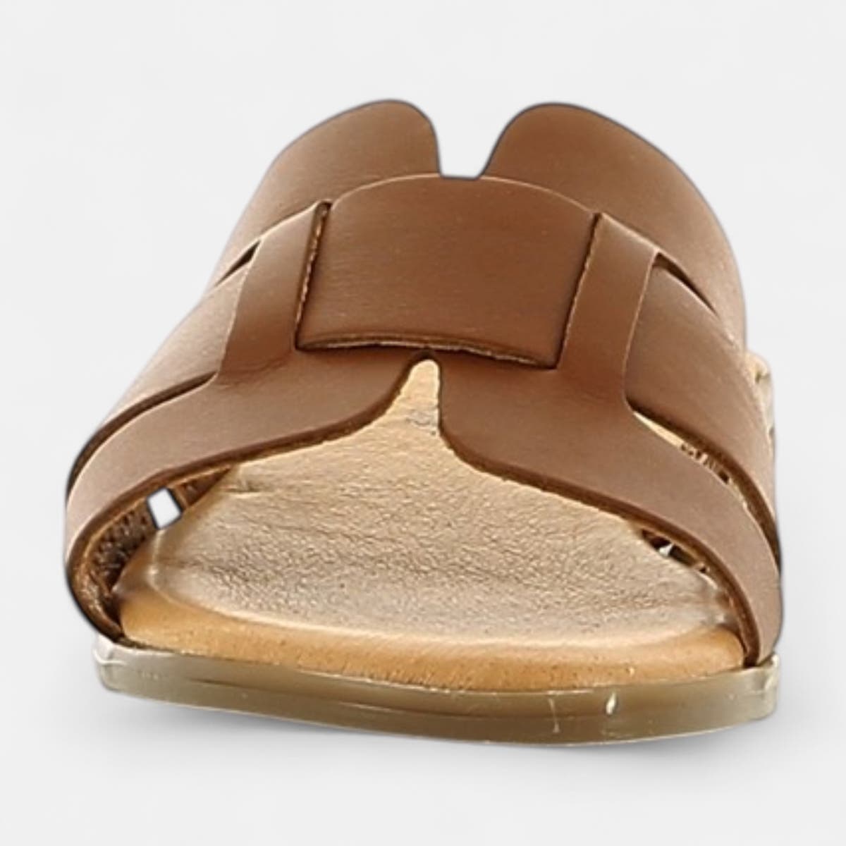 Mules Femme en cuir cognac