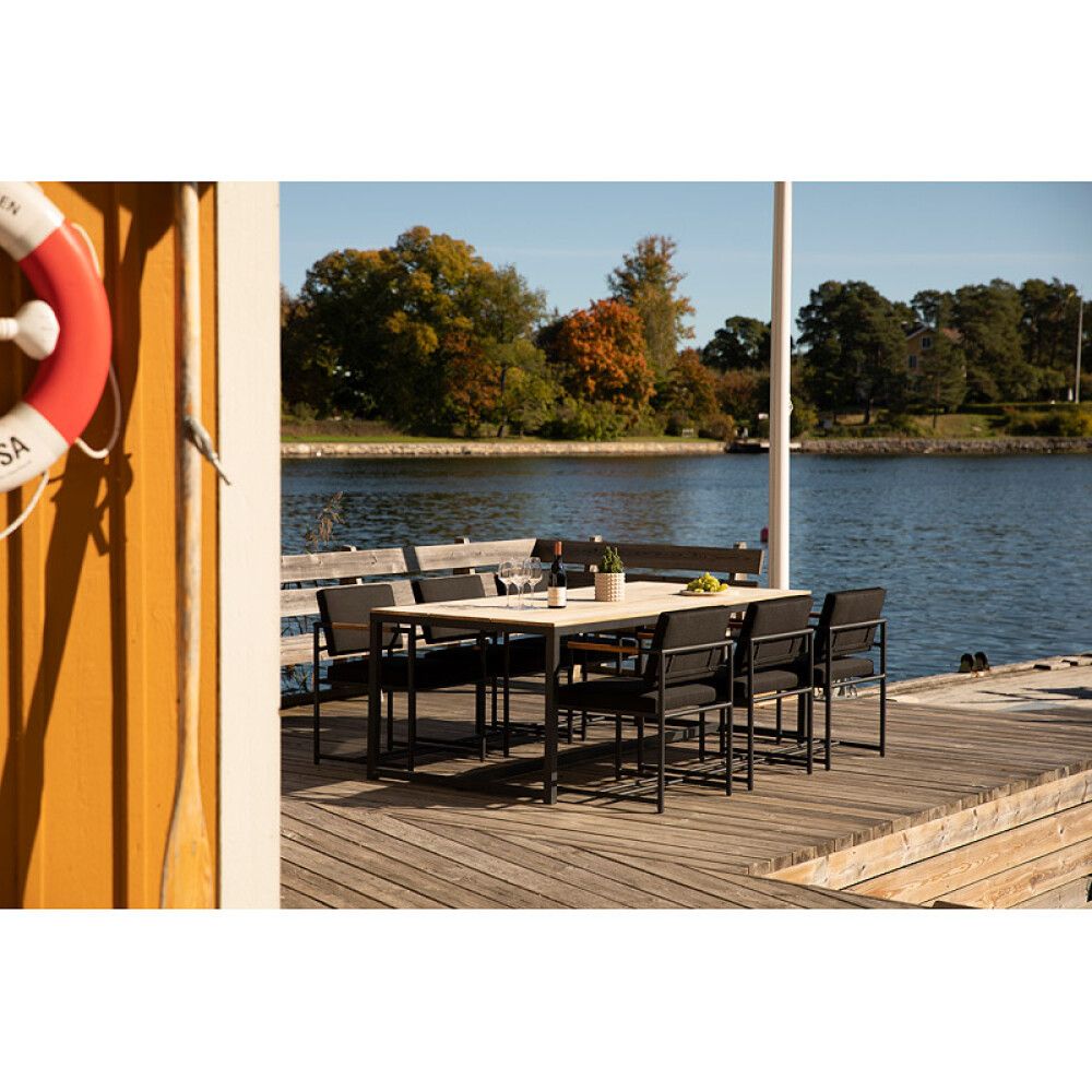 SPISEGRUPPE SENSUM EKSJÖ BORD TEAK + 6 STOLER ARENDAL