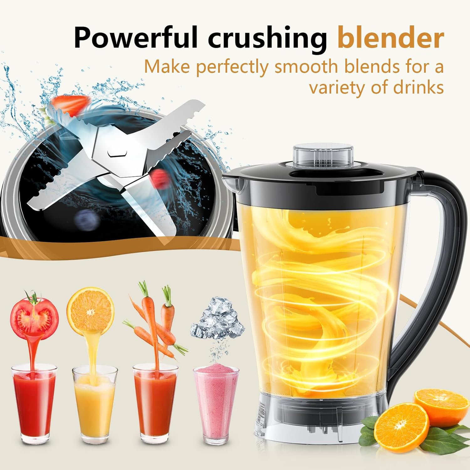 Howork Food Processor 1500W, Großes Fassungsvermögen Multifunktion, Zum Zerkleinern, Schneiden, Hacken, Mahlen, Smoothies, Hacken, Füllen und Teig, Edelstahl Silber