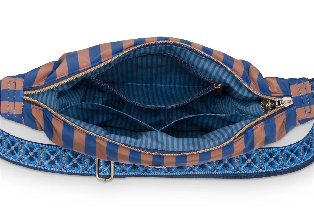 Pip Studio Freya Half Moon Cross Body Bag Stripe Blue