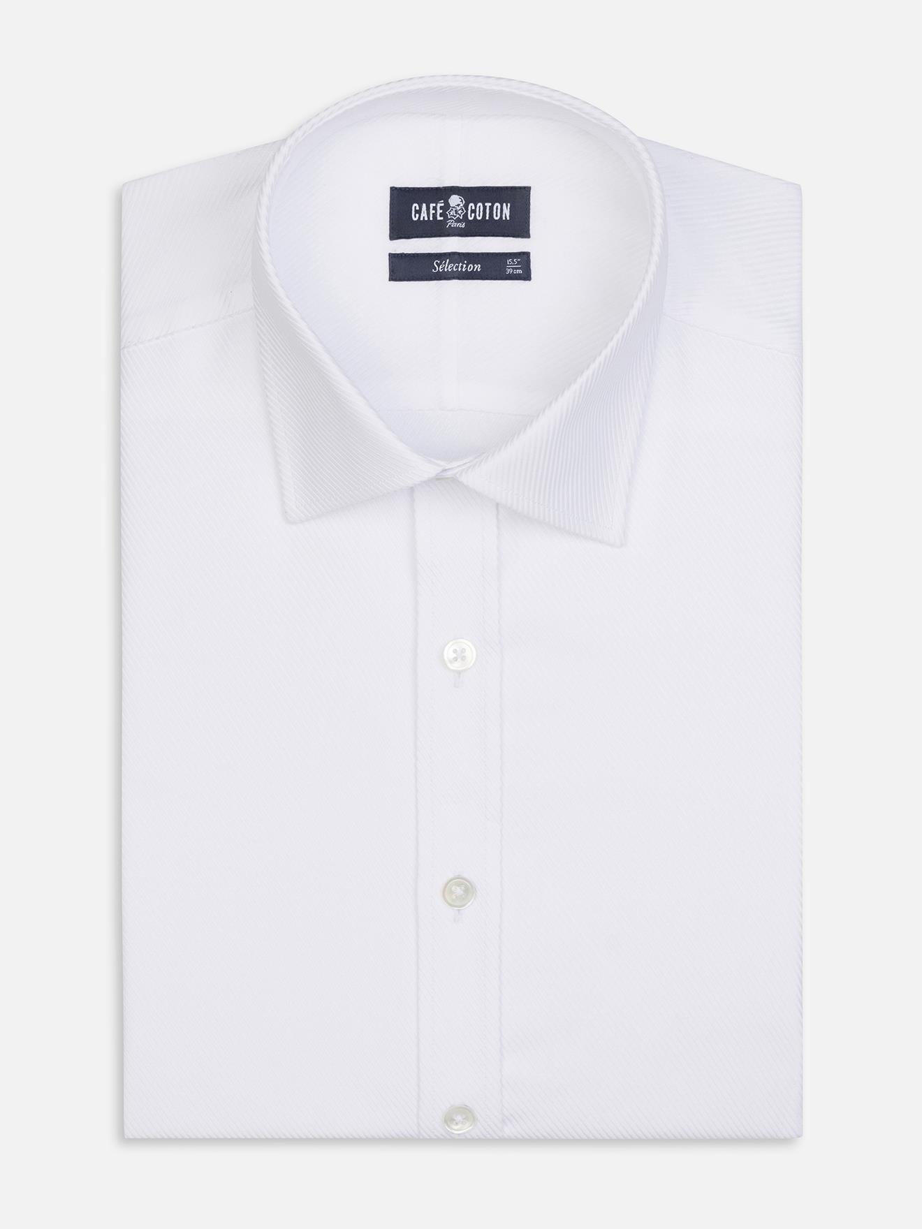 Chemise cintrée en twill royal blanc
