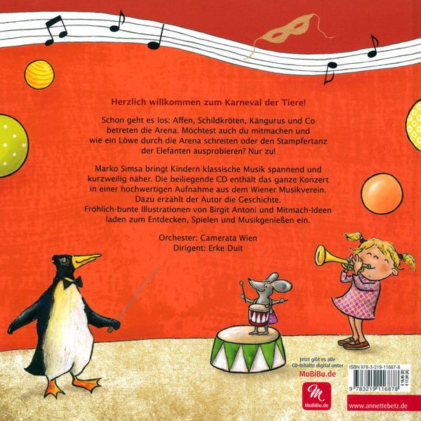 Annette Betz Verlag Karneval Tiere Musikbilderbuch