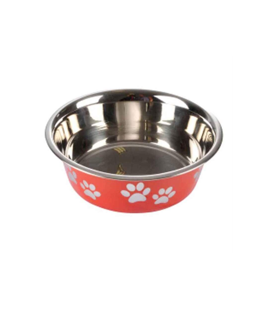 Paris Prix - Gamelle Pour Chien & Chat motifs Pattes 17cm Rouge
